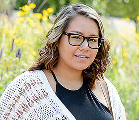 female teen with glasses