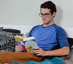 teen reading book